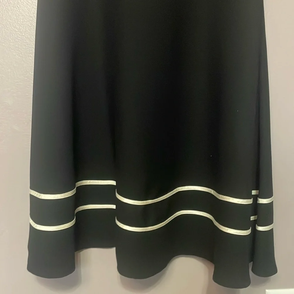 Talbots Women's Black and White A-Line Midi Dress Size 10 Medium Retro Vibes - Picture 4 of 9